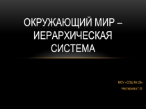 Презентация Окружающий мир как иерархическая система