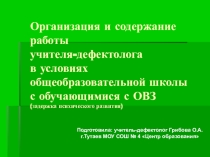 Организация и содержание работы учителя-дефектолога в общеобразовательной школе