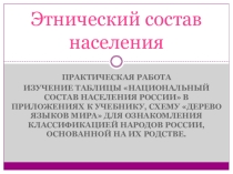 Презентация Этнический состав населения