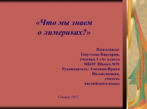 Презентация по английскому языку Что мы знаем о лимериках?