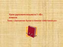 Презентация по русскому языку Заглавная буква в именах собственных