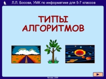 Презентация по информатики на Тему Типы алгоритмов( 8 класс)