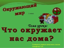 Презентация по окружающему миру на тему Что нас окружает дома? (1 класс)
