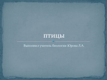 Презентация Птицы, 7 класс