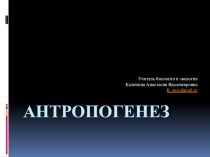Эволюция человека (Антропогенез)