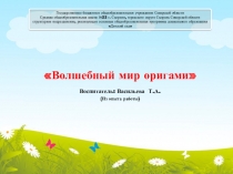 Презентация Волшебный мир оригами (из опыта работы)