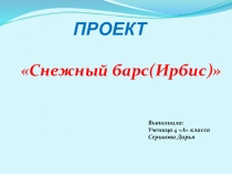 Презентация.Снежный барс МБОУ СОШ №4 Сериковой Дарьи