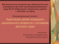 Презентация Адаптация детей второй младшей группы к условиям садика