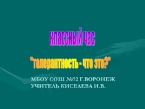 Презентация по теме Толерантность (7-8 класс)