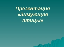 Презентация  Зимующие птицы  Автор: Михайлова Елена Анатольевна Воспитатель МКОУ Касьяновская СОШ ( Детский сад )