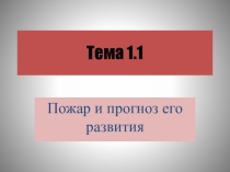 Презентация Пожар и прогноз его развития