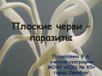 Презентация по биологии на тему Плоские черви-паразиты (7 класс)