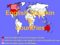 Презентация по английскому языку English-speaking countries Биболетова 7кл
