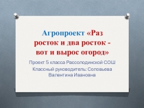 Агропроект  Огород на окне