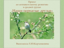 Проектная деятельность в средней группе.  Наши пернатые друзья