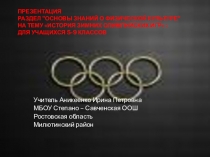 Презентация История зимних Олимпийских игр
