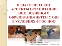 ПЕДАГОГИЧЕСКИЕ АСПЕКТЫ ОРГАНИЗАЦИИ ИНКЛЮЗИВНОГО ОБРАЗОВАНИЯ ДЕТЕЙ С ОВЗ В УСЛОВИЯХ ФГОС НОО