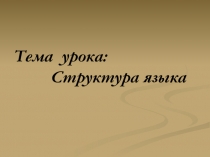 Презентация к уроку русского языка на тему Структура языка