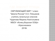 Презентация по окружающему миру Зимующие птицы (1 класс)