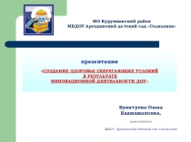 Презентация Создание здоровье-сберегающих условии в ДОУ
