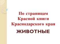 Презентация к занятию Животные Красной книги Краснодарского края