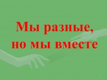 Презентация по русскому языку на тему: Мы разные, но мы вместе!