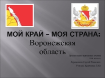 Презентация по географии на тему Мой край - моя страна: Воронежская область.