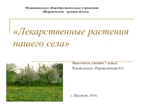 Презентация по географии на тему Лекарственные растения нашего села