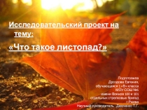 Проект  Листопад с презентацией 1 класс