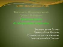 Проектная работа по математике