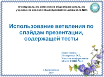 Презентация по информатике на тему Использование ветвления по слайдам презентации, содержащей тесты (9 класс)Использование ветвления по слайдам презентации, содержащей тесты