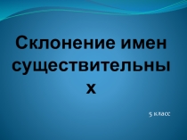 Презентация к уроку русского языка на тему Склонение имен существительных (5 класс)