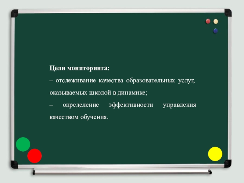 Разработка и применение диагностического материала, как средства мониторинга работы учителя Цели мониторинга:– отслеживание качества образовательных услуг, оказываемых школой в динамике;– определение эффективности управления качеством обучения. Цели мониторинга:– отслеживание качества образовательных услуг, оказываемых школой в динамике;– определение эффективности управления качеством обучения.