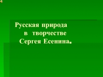 Презентация по творчеству С.Есенина