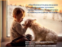 Особенности реализации программы духовно-нравственного воспитания Социокультурные истоки.