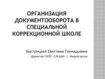 Организация документооборота в специальной коррекционной школе