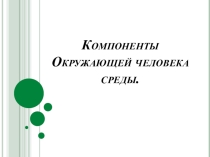 Презентация по Экологии на тему: Компоненты окружающей человека среды