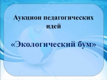 Презентация Аукцион педагогических идей Экологический бум в рамках семинара-практикума Инновационные подходы у экологическому образованию дошкольников в условиях ФГОС