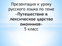 Презентация Омонимы 5 класс