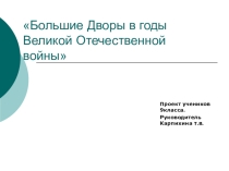 Большие Дворы в годы войны