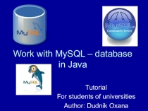 Work with MySQL database in Java