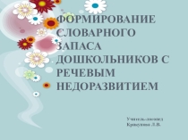 Формирование словарного запаса дошкольников с речевым недоразвитием