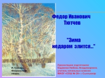 Презентация по литературному чтению. Стихотворение Ф.И.Тютчева Зима недаром злится(2 класс)
