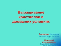 Проект: Выращивание кристаллов в домашних условиях