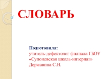 Презентация по РСВ и ФП Словарь