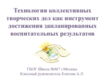 Презентация к докладу на тему Технология коллективных творческих дел как инструмент достижения запланированных воспитательных результатов в условиях ФГОС ООО