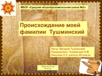 Презентация Происхождение моей фамилии Тушминский
