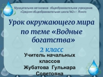 Презентация по окружающему миру на тему  Водные богатства ( 2 класс)