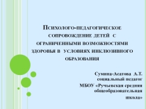 Презентация Психолого-педагогическое сопровождение детей с ограниченными возможностями здоровья в условиях инклюзивного образования