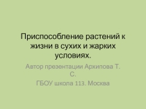 Презентация Приспособление растений к жизни в сухом климате